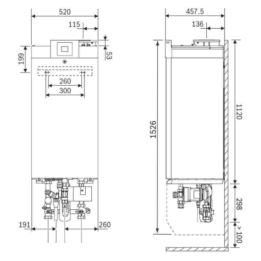 Bosch Condens 7000 W P70 23 fali kondenzációs gázkazán, fűtő, 69,5kw, fehér (7736702387)