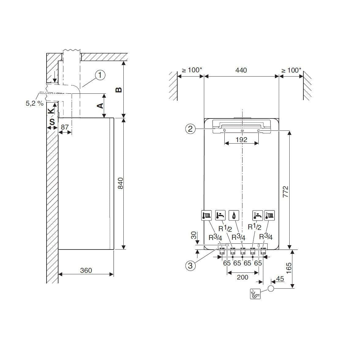 Bosch Condens 7000i W GC7000iW 30/35 C 23 kondenzációs gázkazán, kombi, fehér üvegburkolat 30,3 kW kifutó (7736901352)