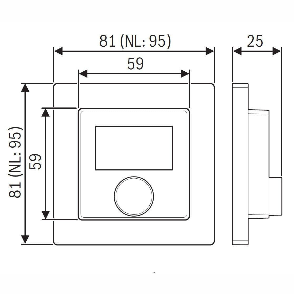 Bosch CR11 szobatermosztát, vezetékes, mechanikus, LCD kijelzővel, beépített páratartalom érzékelő (7738112963)