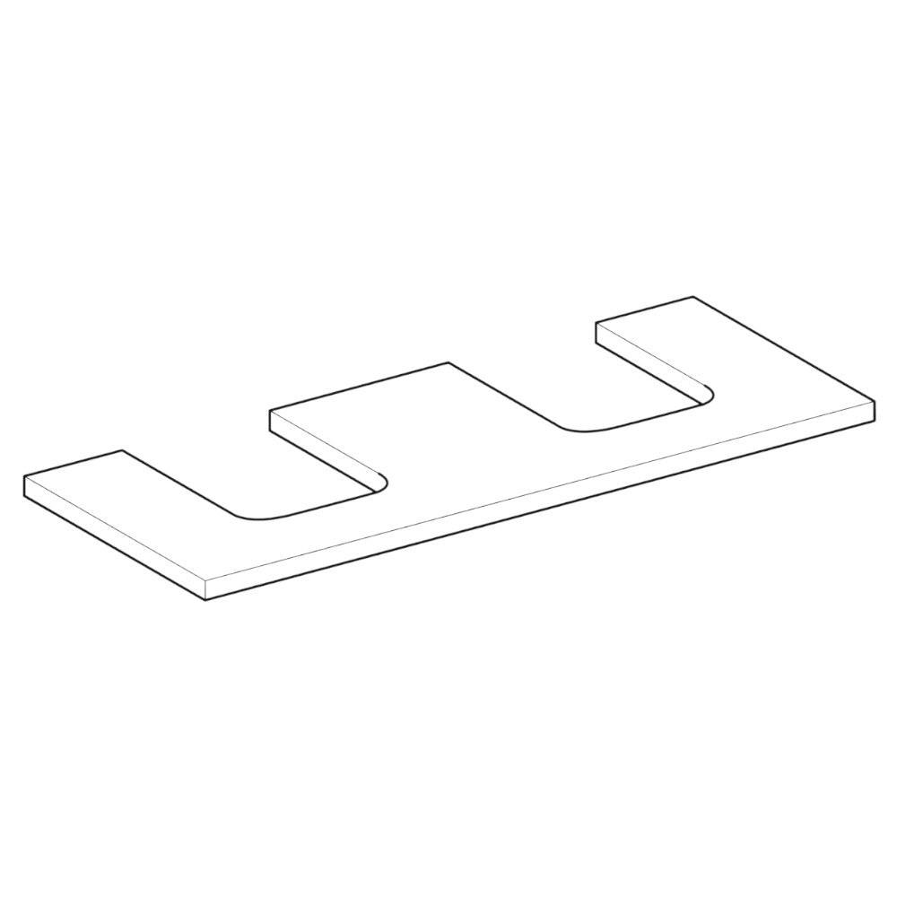 Geberit ONE mosdópult kivágással, 2 pultra ültethető tálformájú mosdóhoz, 120x3x47cm, greige/matt be (505.335.00.7)