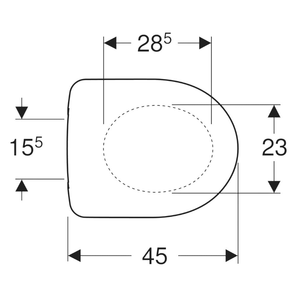 Geberit Selnova WC tető, műanyag zsanérral, rögzítés alulról (500.330.01.1)