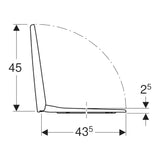 Geberit Selnova WC tető, műanyag zsanérral, rögzítés alulról (500.330.01.1)