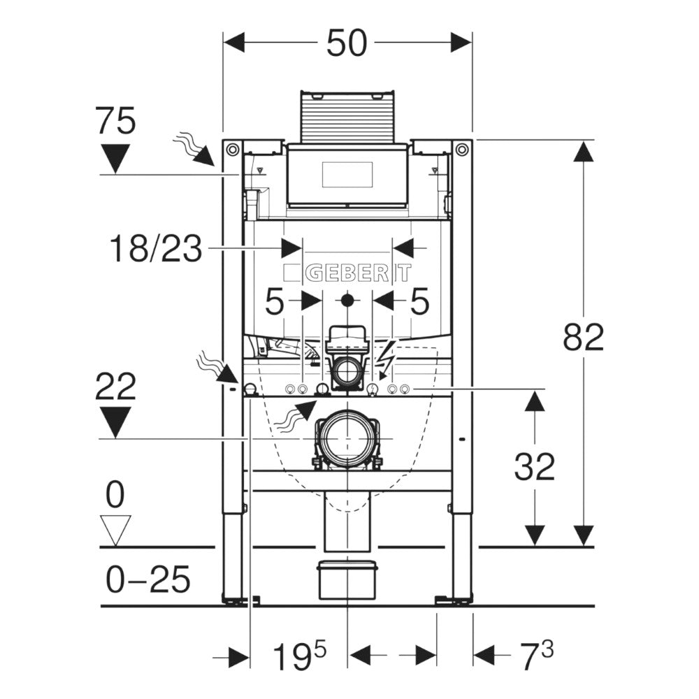 Geberit Duofix wc tartály 82 cm magas Omega (111.003.00.1)
