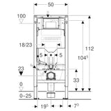 Geberit Duofix fali WC szerelőelem, 112cm, Sigma 20 fehér/króm nyomólappal, round (111.301.KJ.6)