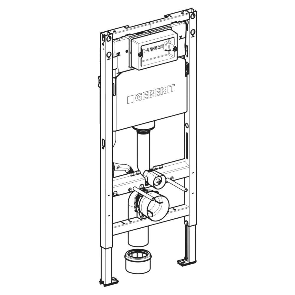 Geberit Duofix Basic fali WC - szerelőelem, 112cm, Delta falsík alatti tartállyal (111.153.00.3)