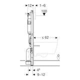 Geberit Duofix Basic fali WC-szerelőelem, 112cm, Delta falsík alatti tartállyal (111.153.00.3)