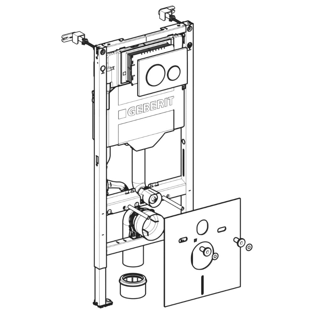 Geberit Duofix fali WC szerelőelem, 112cm, Sigma 20 fehér/króm nyomólappal, round (111.301.KJ.6)