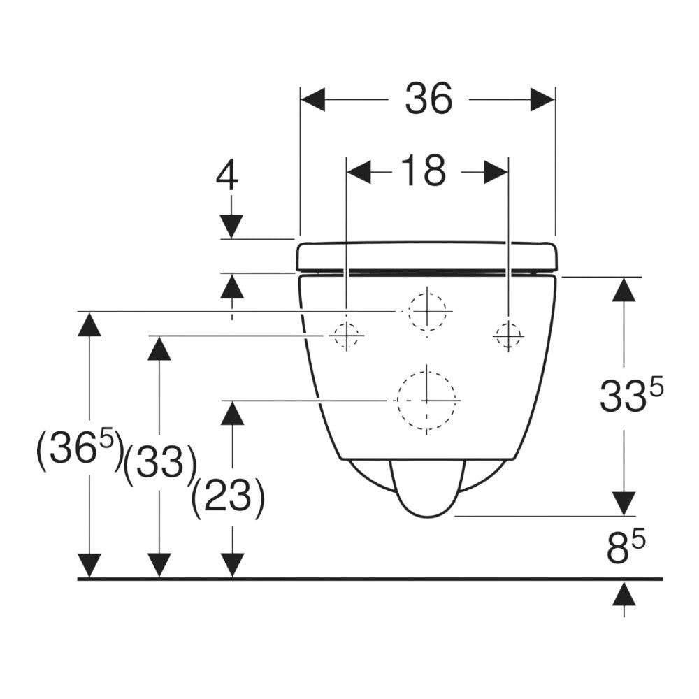 Geberit iCon fali wc készlet, mélyöblítésű, zárt forma, TurboFlush, WC - ülőkével, lecsapodásgátlós (503.046.00.1)