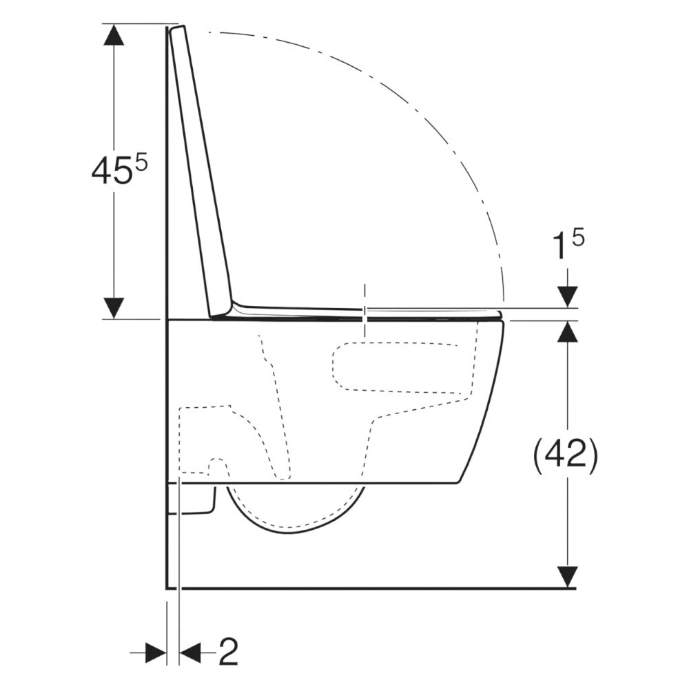 Geberit iCon fali wc készlet, mélyöblítésű, zárt forma, TurboFlush, WC-ülőkével, lecsapodásgátlós (503.046.00.1)