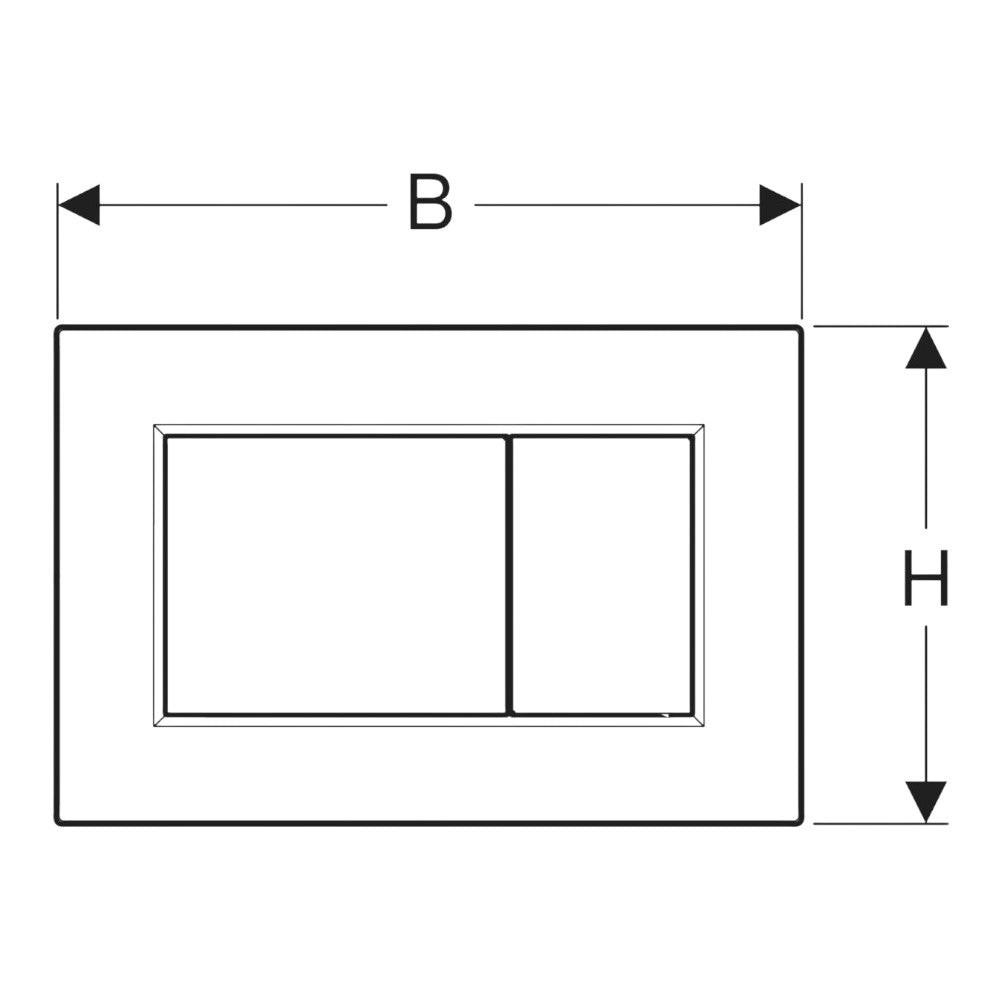 Geberit Sigma01 square nyomólap fényes fekete 2 mennyiséges (115.660.DW.1)