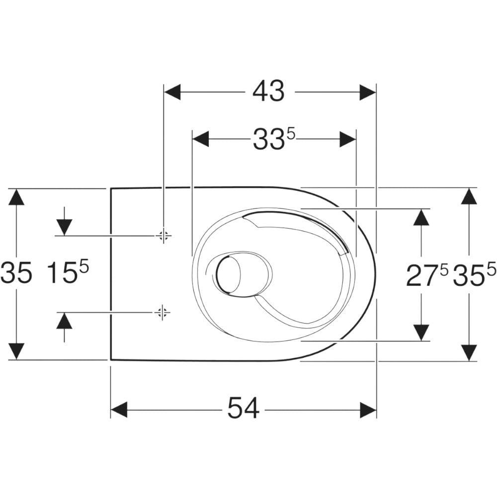 Geberit Selnova fali WC, mélyöblítésű, TurboFlush öblítés, 54 cm (503.082.00.1)