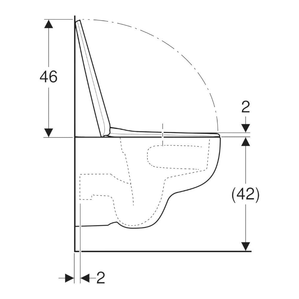 Geberit Selnova fali WC készlet, mélyöblítésű, TurboFlush öblítés, WC ülőkével, lecsapdásgátlós (501.045.00.7)