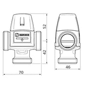 ESBE VTA352 35 - 60 °C 20 - 1,6 KM 1" termosztatikus keverőszelep