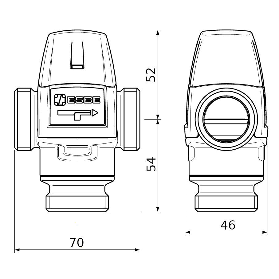 ESBE VTA332 35-60C 20-1,3 KM 1" termosztatikus keverőszelep-1