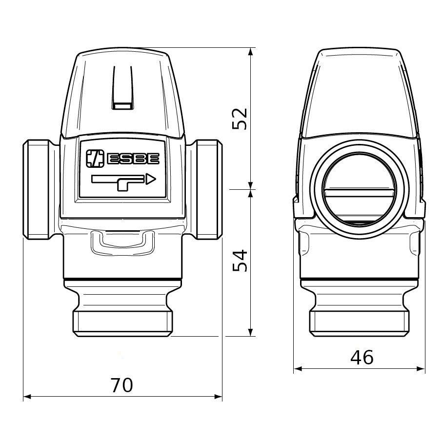 ESBE VTA332 35 - 60C 20 - 1,3 KM 1" termosztatikus keverőszelep