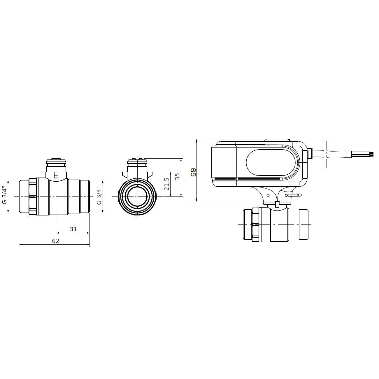 ESBE MBA122 KM 3/4" 230VAC 2 - P 10NM motoros golyóscsap (43101100)