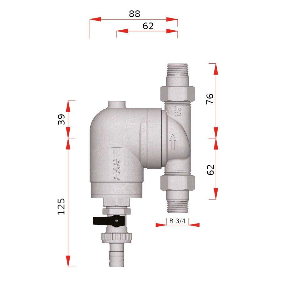 FAR 3/4" vízszűrő, forgatható bekötéssel (39A3 - 34)