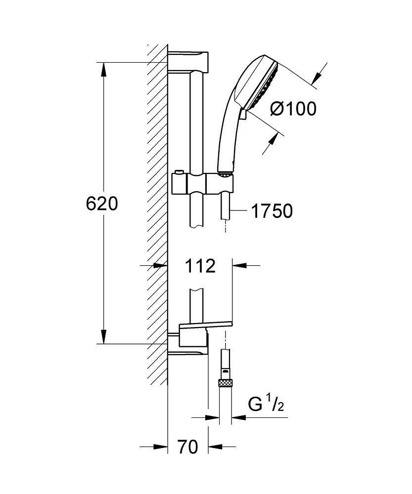 Grohe Eurosmart 3 az 1-ben csaptelep szett (mosdó, kádcsaptelep és zuhanyszett)-3