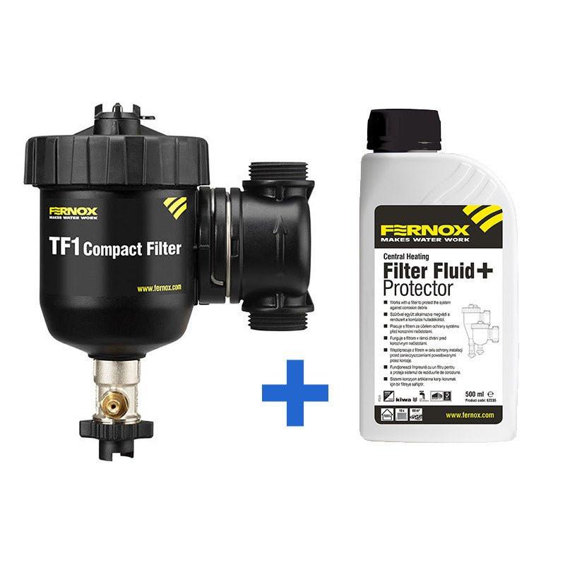 FERNOX Total Filter Compact 3/4" + F9 - fűtésrendszerbe építhető kombinált - kifutó