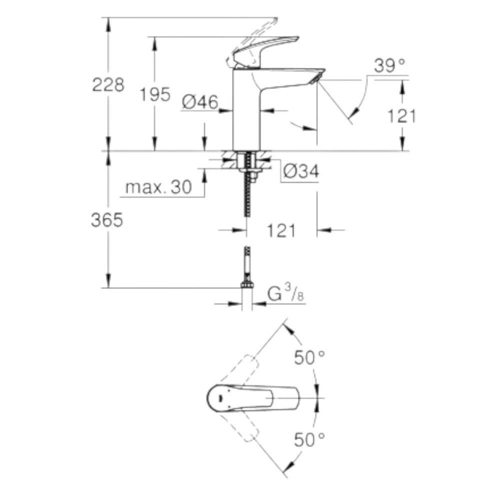 Grohe Eurosmart mosdó csaptelep, M - es méret, matt fekete (233242433)