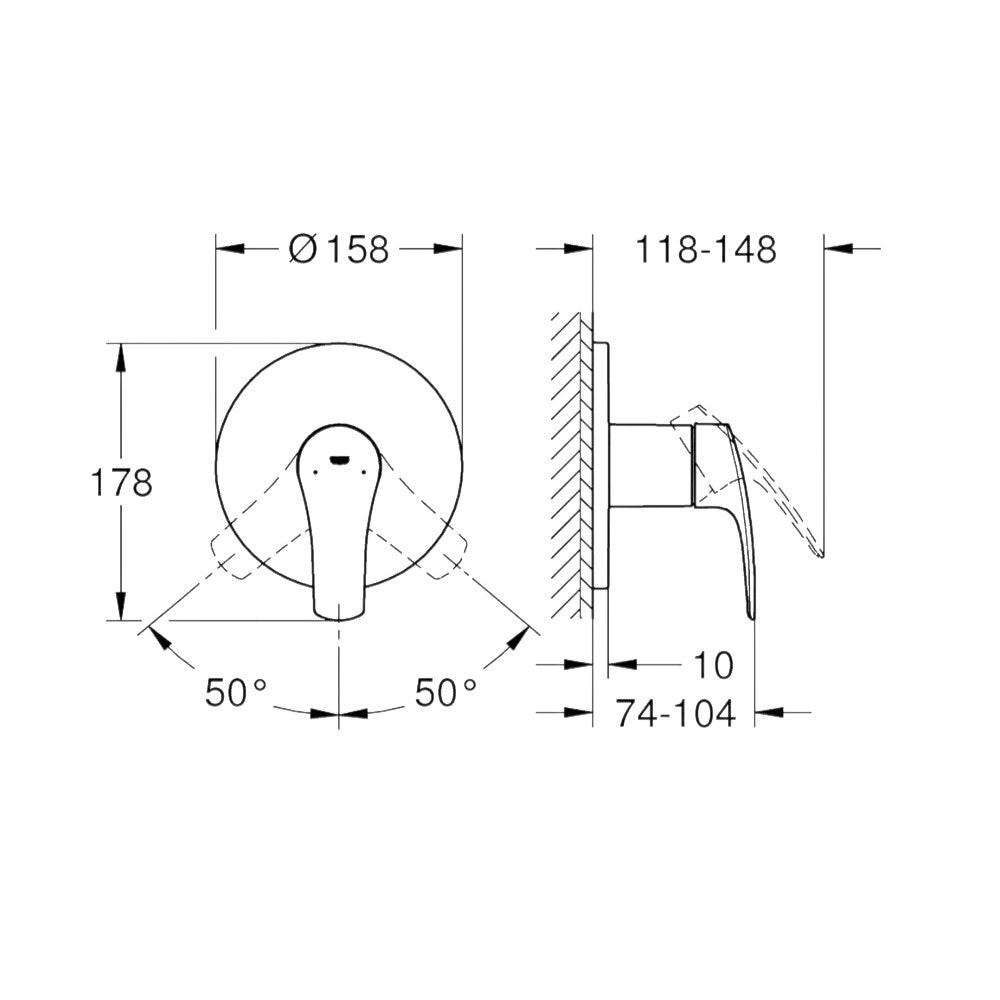 Grohe Eurosmart zuhany csaptelep, színkészlet (24042003)
