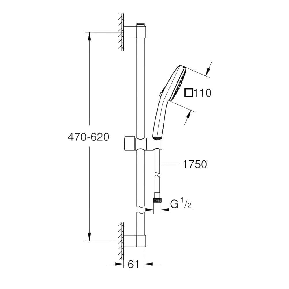 Grohe Tempesta Cube 110 sines zuhanyszett 2 spray (Rain, Jet) (26748003)