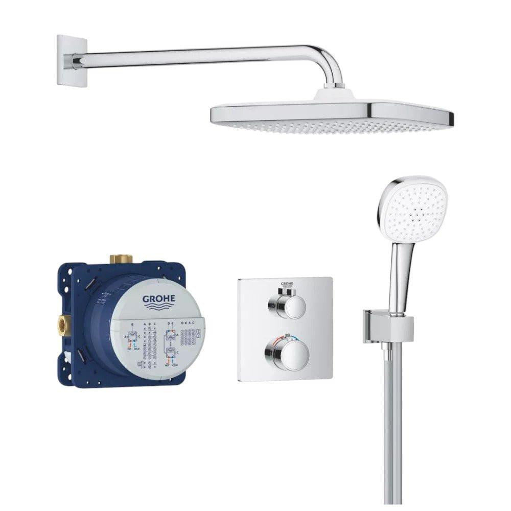 Grohe Grohtherm rejtett zuhanyrendszer, Tempesta 250 Cube fejzuhany (34871000)