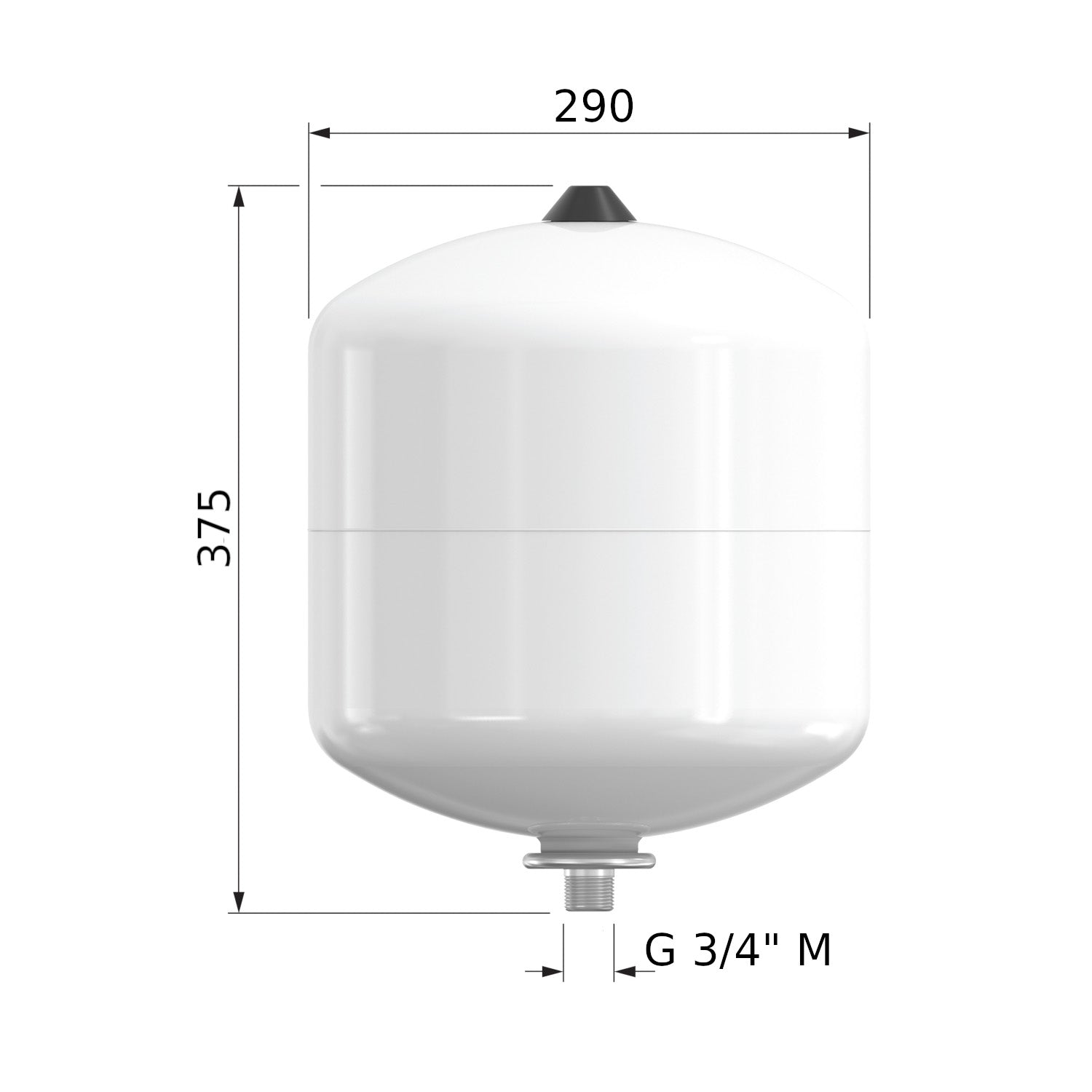 Flamco Flofix ivóvizes tágulási tartály 18L/4 (10bar) (25292) - méretrajz