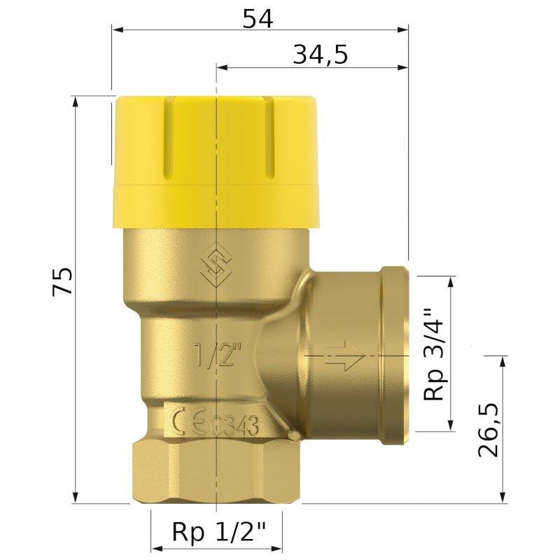 Flamco bizt. Prescor SOLAR 1/2" - 3/4" 3 bar