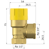 Flamco bizt. Prescor SOLAR 1/2" - 3/4" 3 bar-2