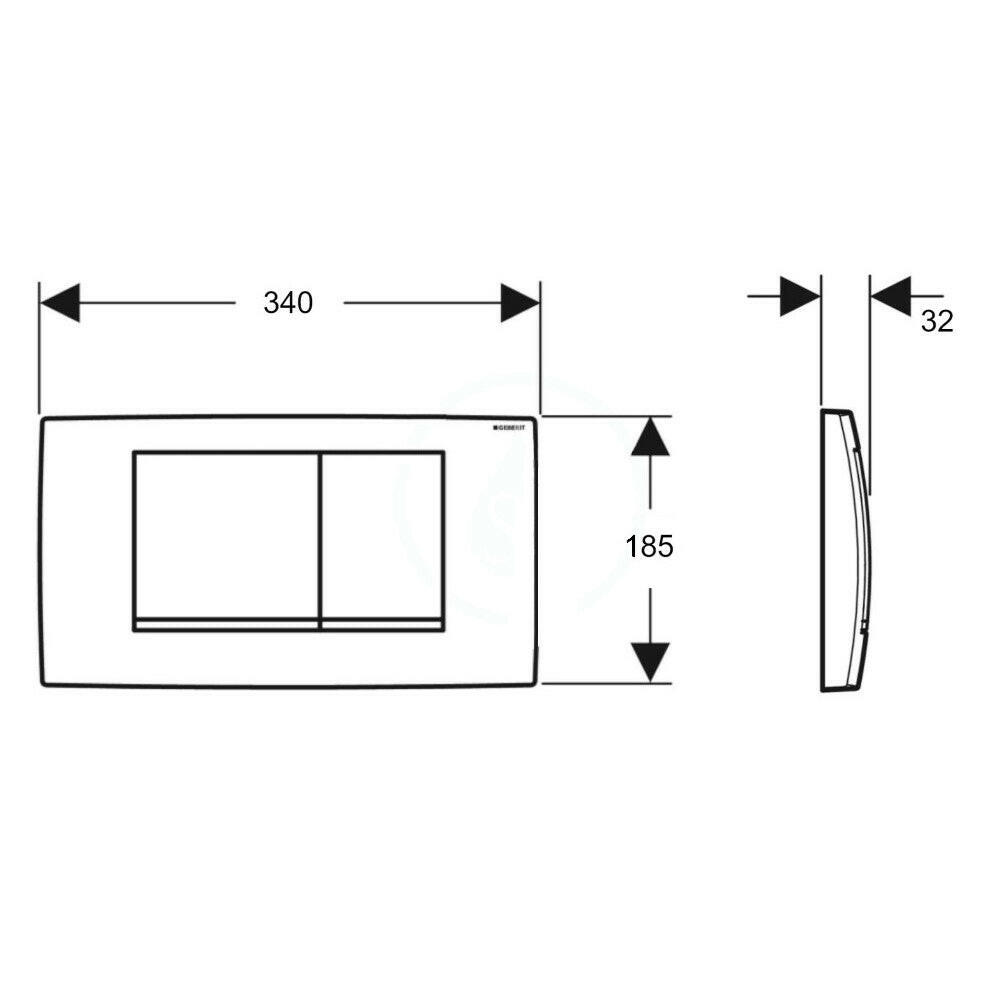 Geberit Twinline30 működtető nyomólap, 2 mennyiséges, matt króm easy-to-clean bevonattal-2