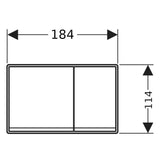 Geberit Omega60 működtetőlap, 2 mennyiséges öblítéshez, falsíkba ágyazott, fehér/tükrös, magasfényű (115.081.SI.1) - méretrajz
