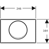 Geberit Delta10 nyomólap rozsdamentes acél, csavarral rögzíthető, öblítés/stop, új cikk-1