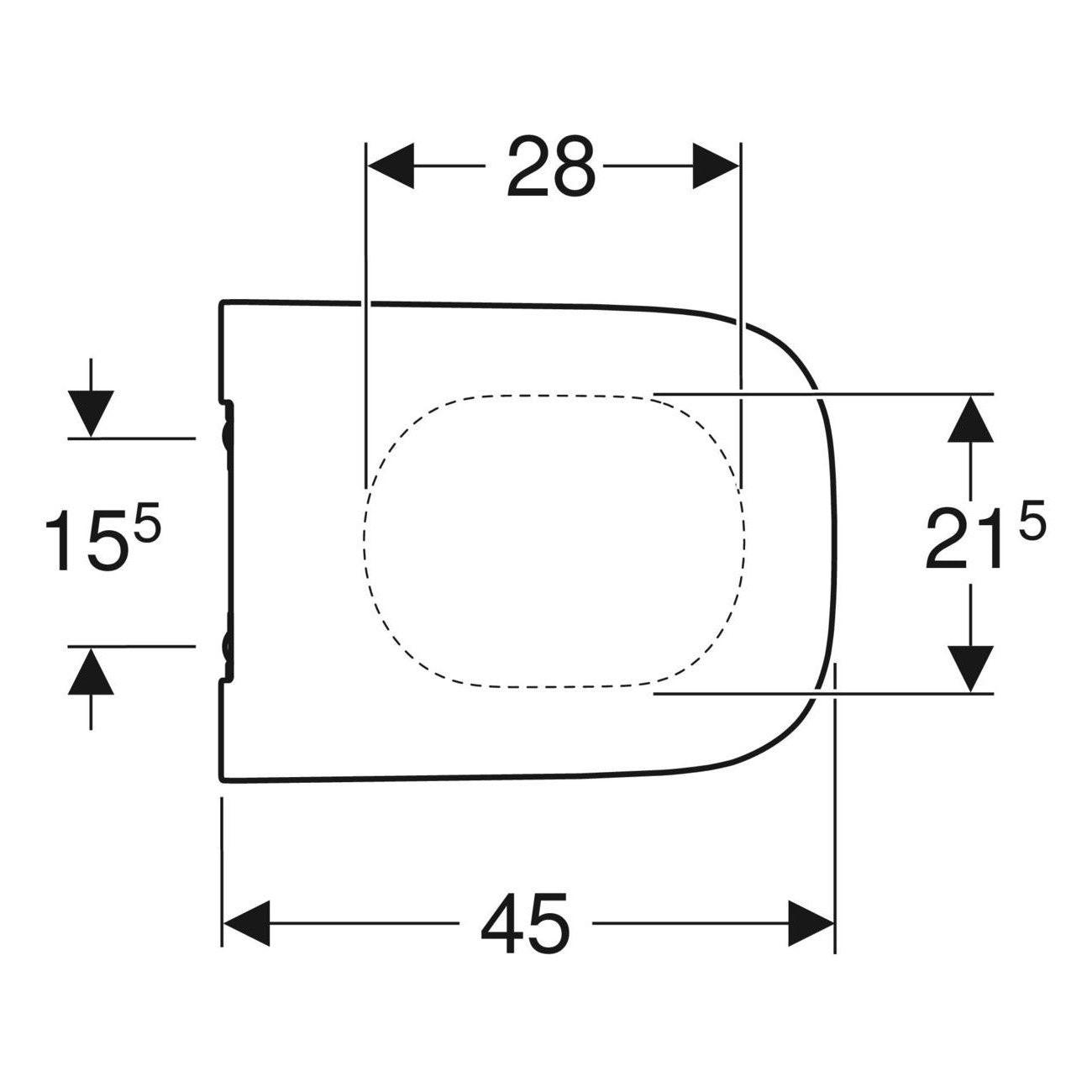 Geberit Smyle Square WC - ülőke, keskeny design, sandwich kivitel, lecsapódásgátlós, rögzítés felülről (500.240.01.1)