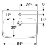 Geberit Selnova Square mosdó 60 cm csaplyuk középen, új termék-2