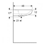 Geberit Selnova mosdó 60x18x48cm , csaplyuk középen 500.305.01.7, új termék-4