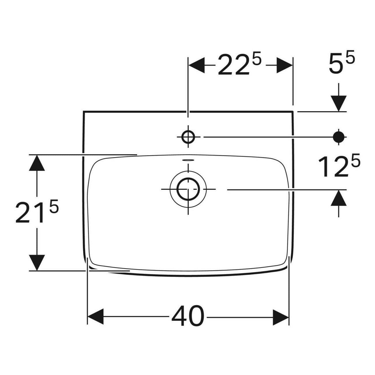 Geberit Selnova Square kézmosó, 45x35xcm  500.322.01.1, új termék-2