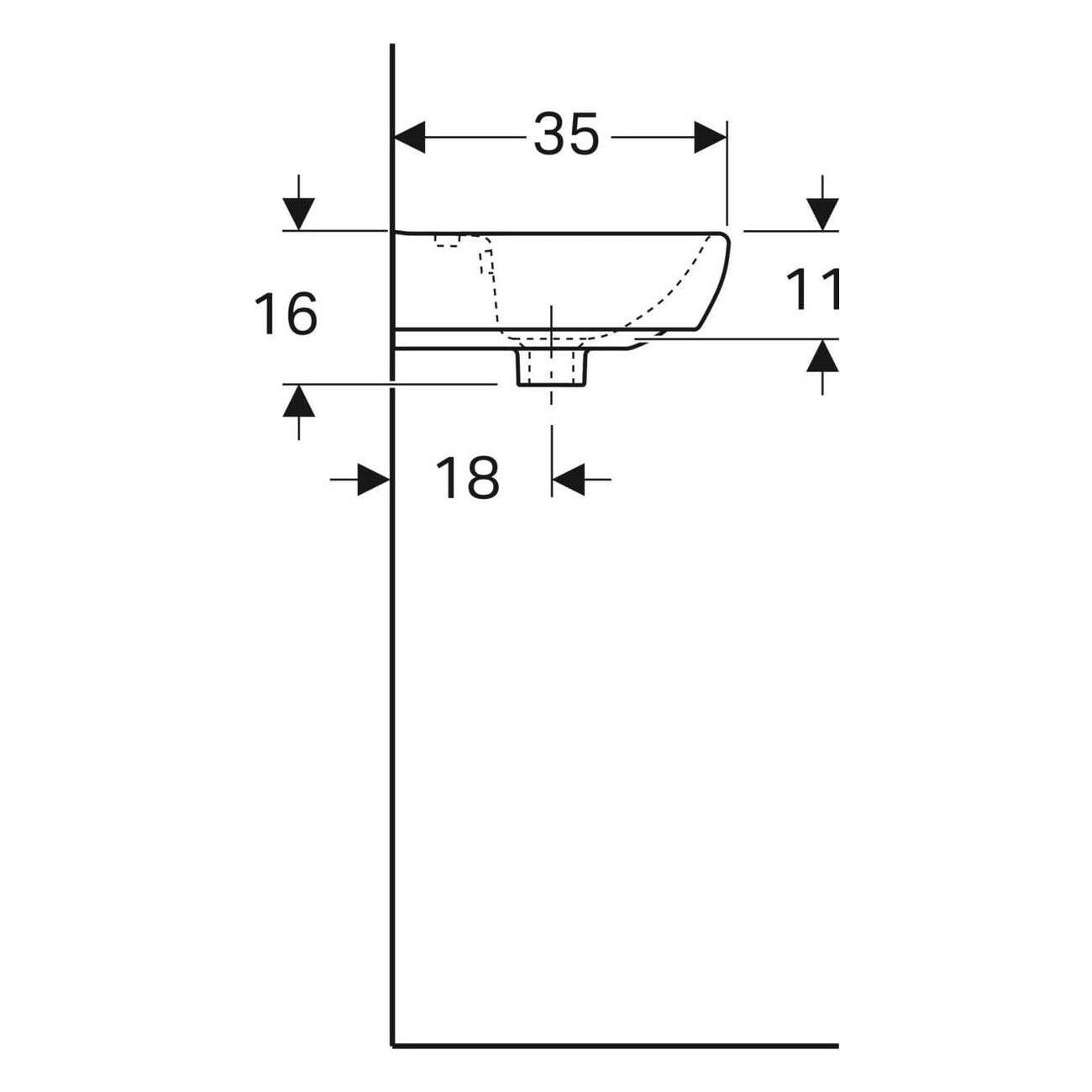 Geberit Selnova Square kézmosó, 45x35xcm  500.322.01.1, új termék-4