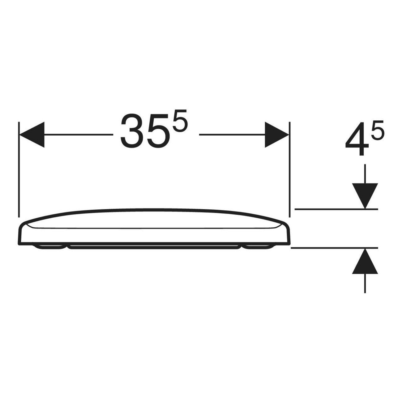 Geberit Selnova Square WC ülőke tetővel, lecsapódásgátlóval (500.334.01.1) - méretrajz