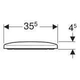 Geberit Selnova Square WC ülőke tetővel, lecsapódásgátlóval (500.334.01.1) - méretrajz