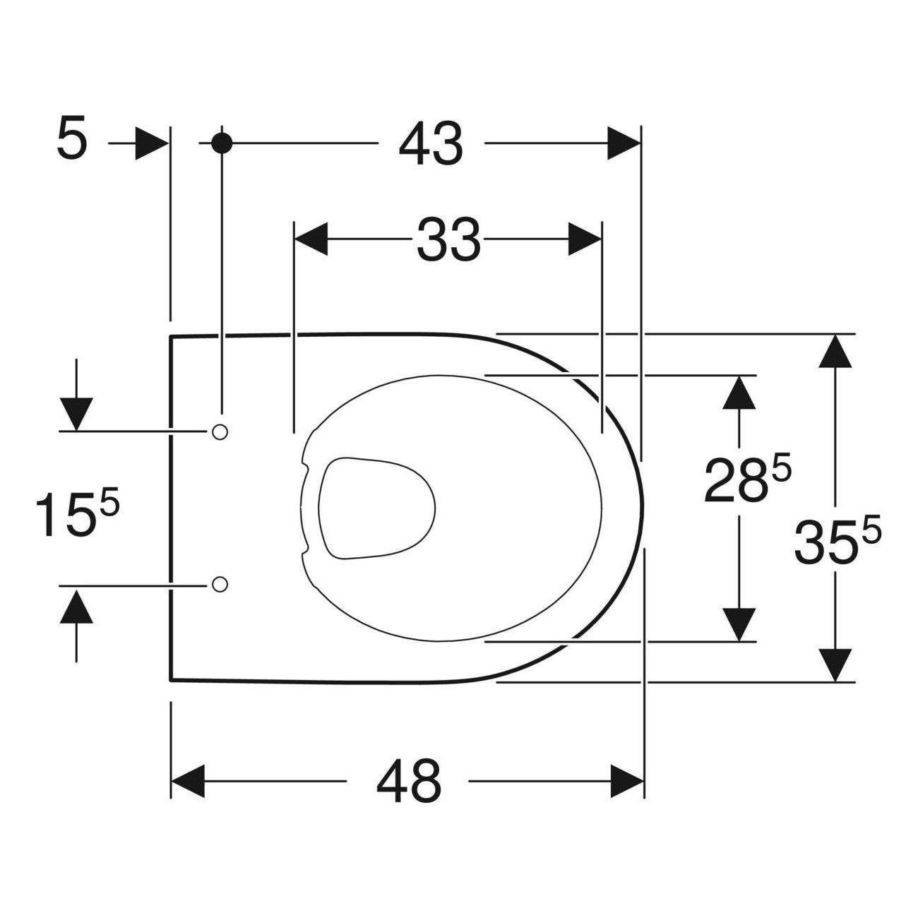 Geberit Selnova Compact fali WC, mélyöblítésű, rövidített, Rimfree, 48cm (500.349.01.7)