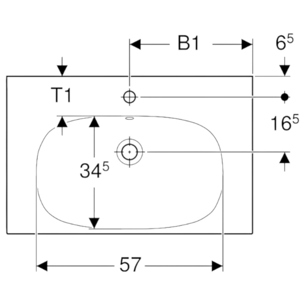 Geberit Acanto mosdó pakolófelülettel, 75x16,8x48,2 cm (500.622.01.2)