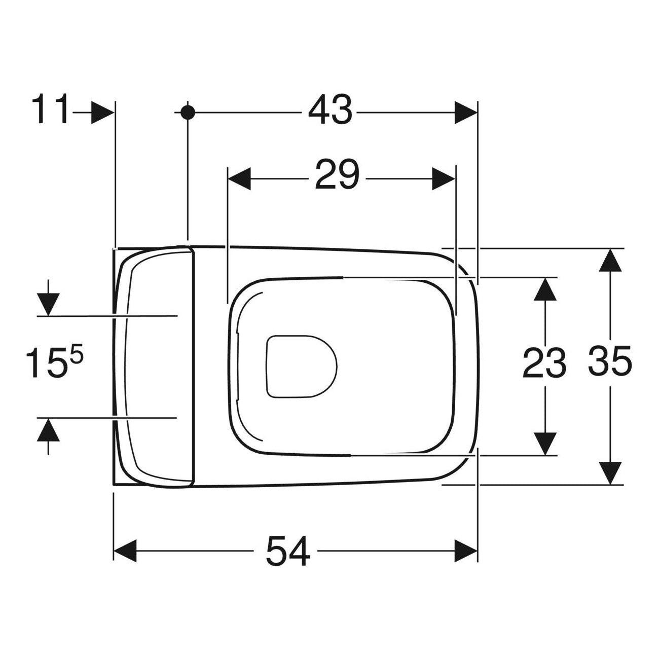 Geberit iCon Square WC készlet fali, mélyöblítésű, zárt forma, Rimfree, WC - ülőkével (500.807.00.1)