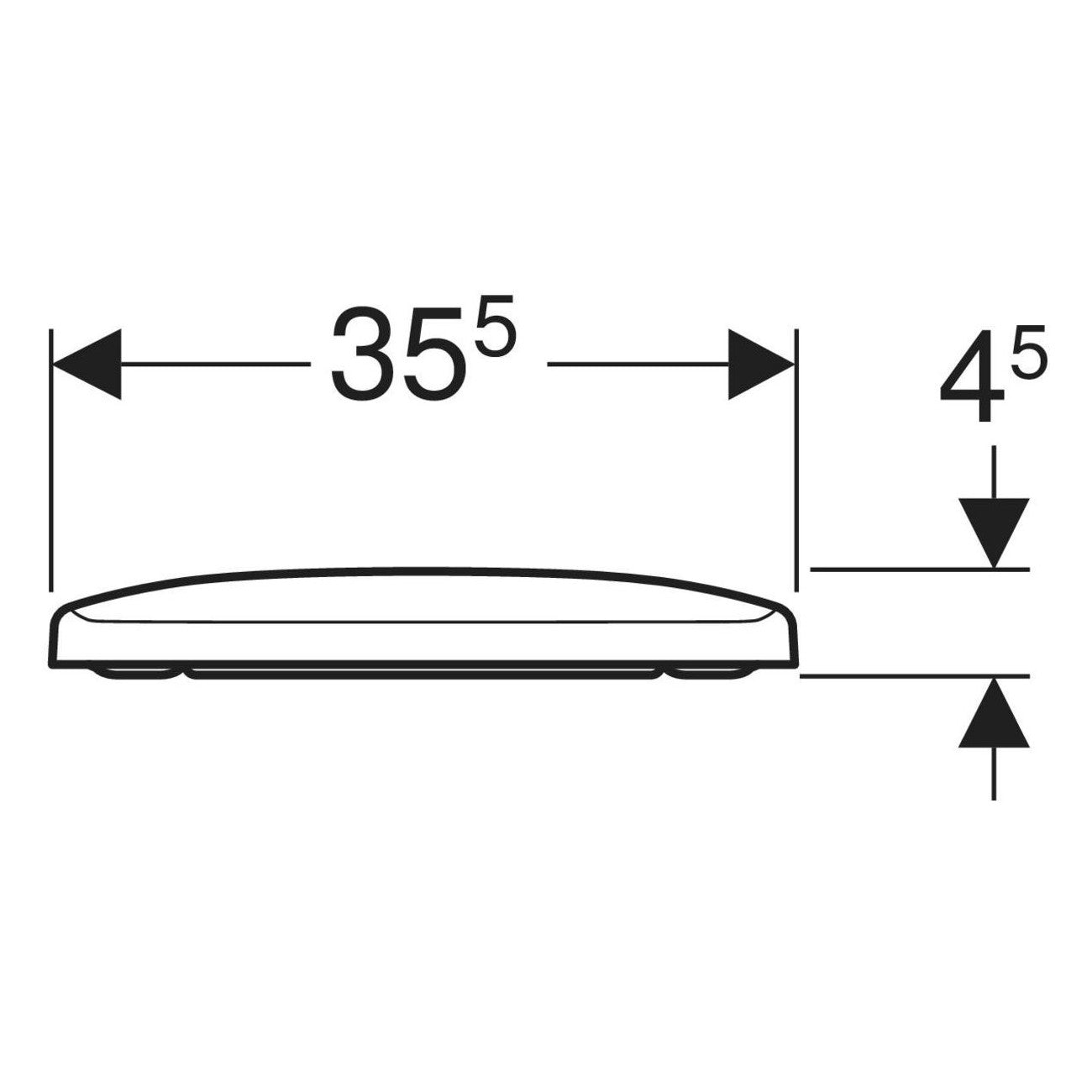Geberit Selnova Square WC ülőke tetővel (500.332.01.1) - méretrajz