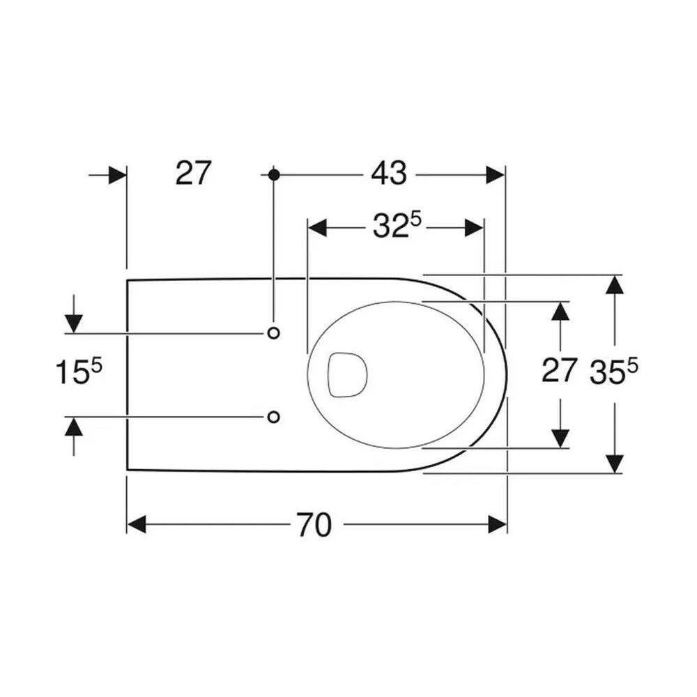 Geberit Selnova Comfort fali WC mélyöblítésű, hosszabb kivitel 35,5x34x70 cm-2