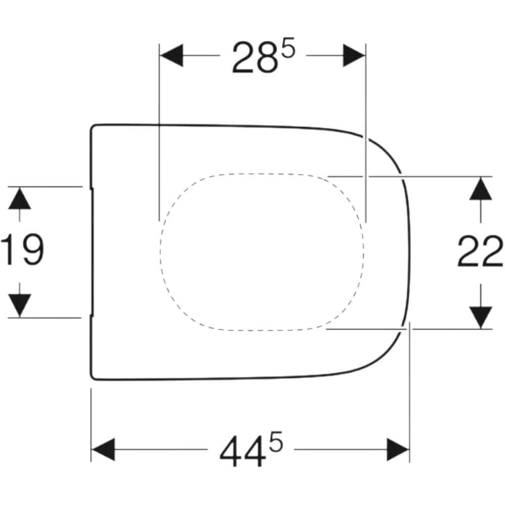 Geberit Selnova Square WC tető, rozsdamentes zsanérral, rögzítés felülről (501.555.01.1)