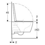 Geberit iCon fali wc készlet, mélyöblítésű, zárt forma, Rimfree, WC-ülőkével (501.664.00.1) - méretrajz