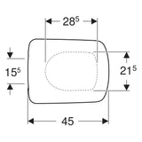 Geberit Selnova Compact WC tető szögletes, rögzítés felülről, fehér (501.928.01.1) - méretrajz