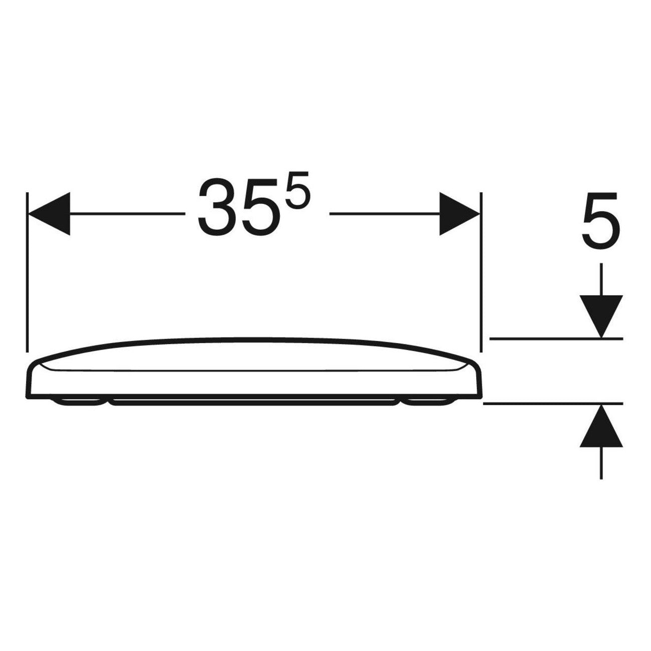 Geberit Selnova Compact WC tető szögletes, rögzítés felülről, fehér (501.928.01.1) - méretrajz