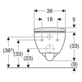 Geberit Selnova fali WC készlet, mélyöblítésű, Premium, zárt forma, Rimfree, WC-ülőkével (501.991.00.1) - méretrajz